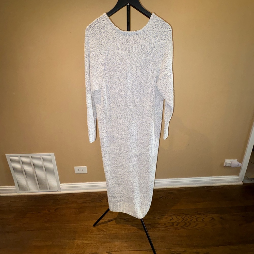 Women's Long Sleeve Knit Sweater Dress - White